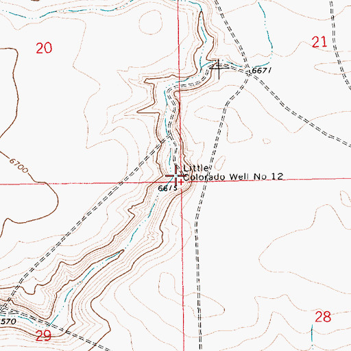 Topographic Map of Little Colorado Well Number 12, WY