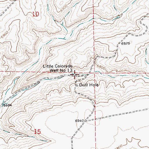 Topographic Map of Little Colorado Well Number 13, WY