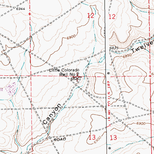 Topographic Map of Little Colorado Well Number 2, WY