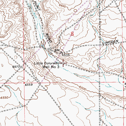Topographic Map of Little Colorado Well Number 3, WY