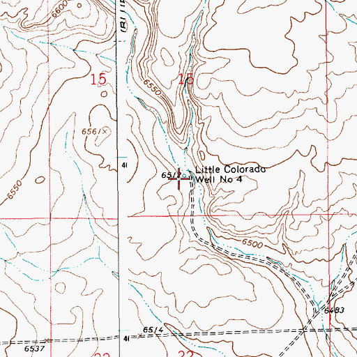 Topographic Map of Little Colorado Well Number 4, WY