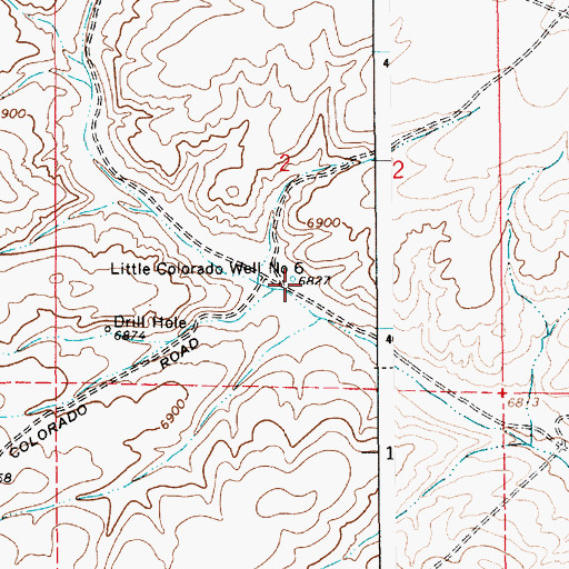Topographic Map of Little Colorado Well Number 6, WY
