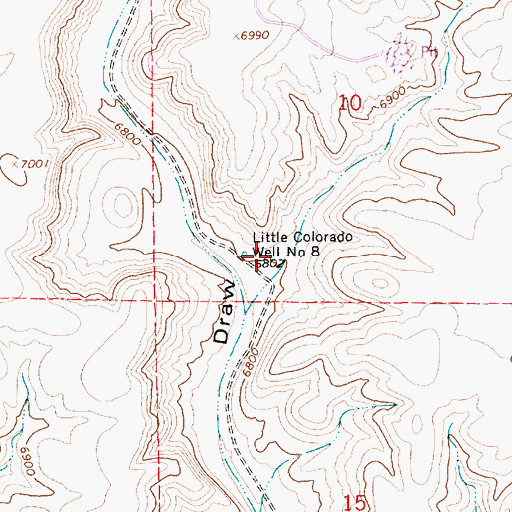 Topographic Map of Little Colorado Well Number 8, WY