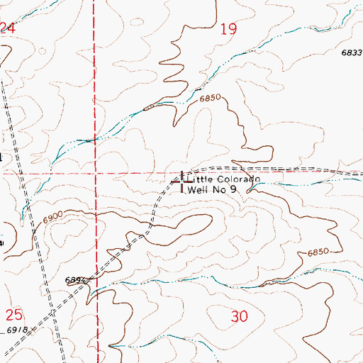 Topographic Map of Little Colorado Well Number 9, WY