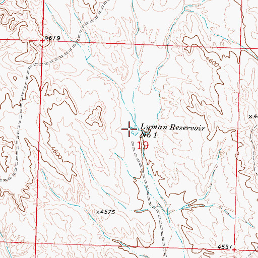 Topographic Map of Lyman Reservoir Number 1, WY
