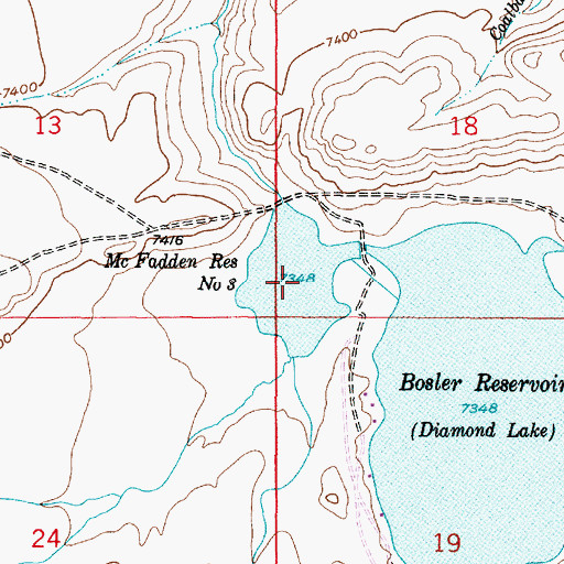 Topographic Map of McFadden Reservoir Number Three, WY
