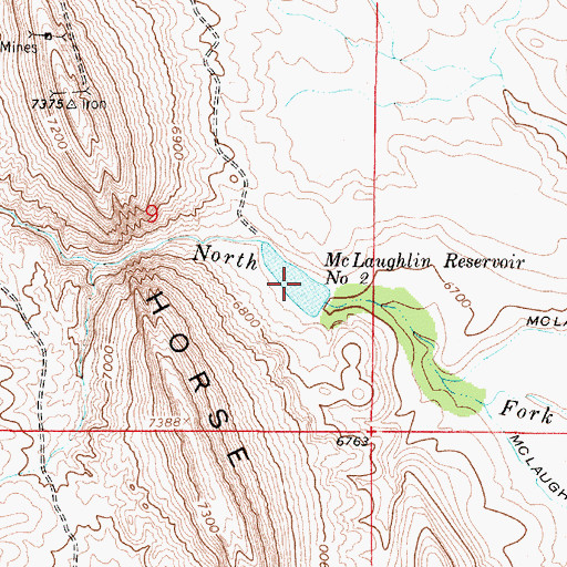 Topographic Map of McLaughlin Reservoir Number 2, WY