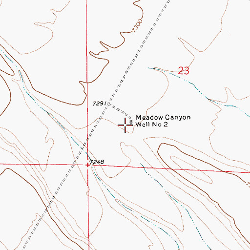 Topographic Map of Meadow Canyon Well Number 2, WY