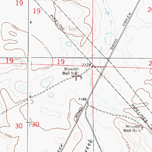 Topographic Map of Monolith Well Number 1, WY