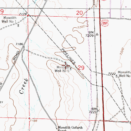 Topographic Map of Monolith Well Number 5, WY