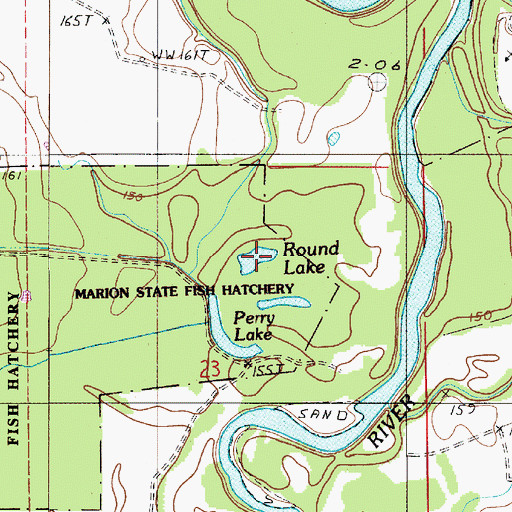 Topographic Map of Round Lake, AL