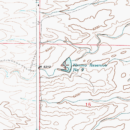 Topographic Map of Nimmo Reservoir Number 9, WY