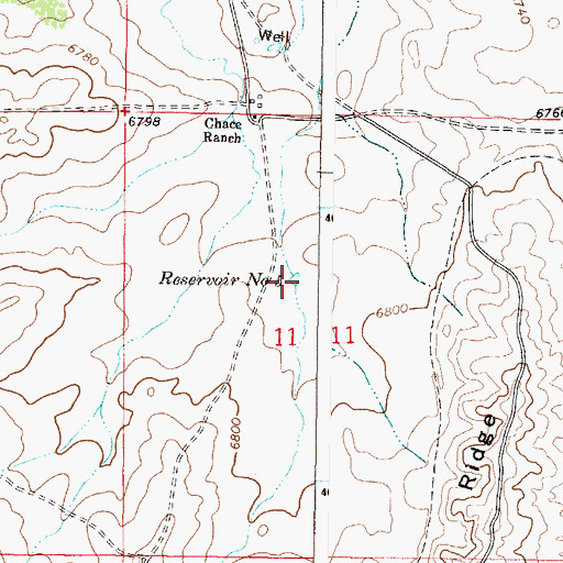 Topographic Map of Number 5 Reservoir, WY