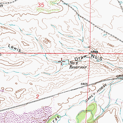 Topographic Map of Number 6 Reservoir, WY