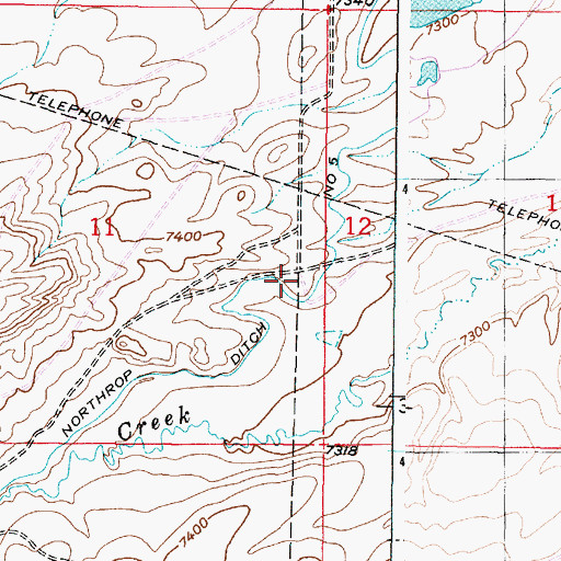 Topographic Map of Northrop Ditch Number 5, WY