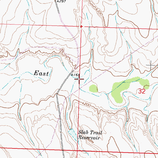 Topographic Map of Nowood Number 0 Draw, WY