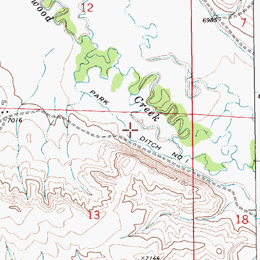 Topographic Map of Park Ditch Number 1, WY