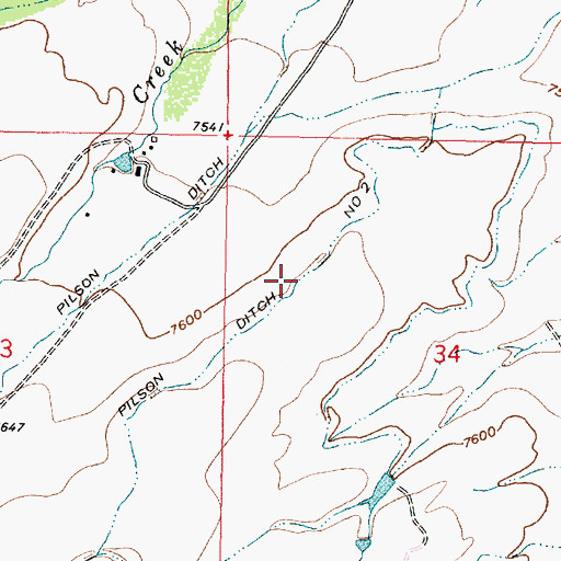 Topographic Map of Pilson Ditch Number 2, WY