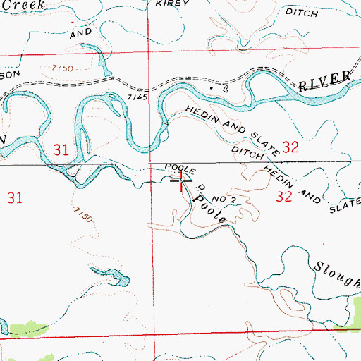 Topographic Map of Poole Ditch Number 2, WY