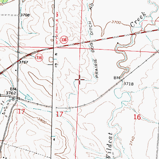 Topographic Map of Prairie Dog Ditch Number 11, WY