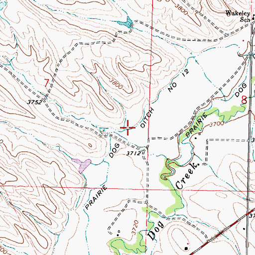 Topographic Map of Prairie Dog Ditch Number 12, WY