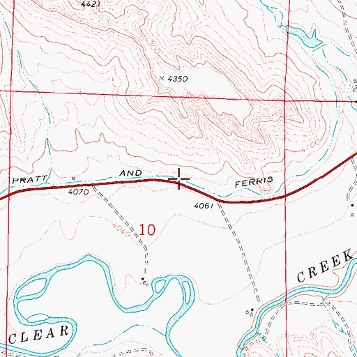 Topographic Map of Pratt and Ferris Ditch Number 1, WY