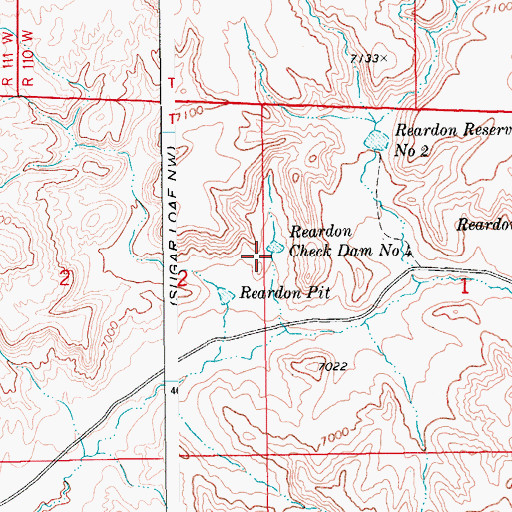 Topographic Map of Reardon Check Dam Number 4, WY