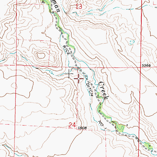 Topographic Map of Rice Ditch Number 1, WY