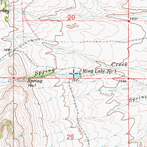 Topographic Map of Ring Lake Number 1, WY