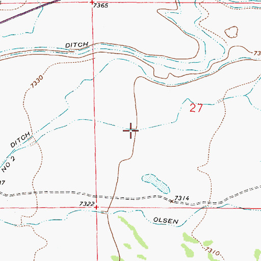 Topographic Map of Riverside Ditch Number 2, WY