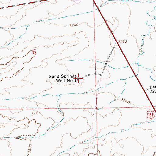 Topographic Map of Sand Springs Well Number 1, WY