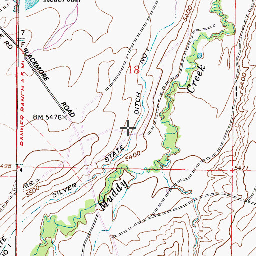 Topographic Map of Silver State Ditch Number 1, WY