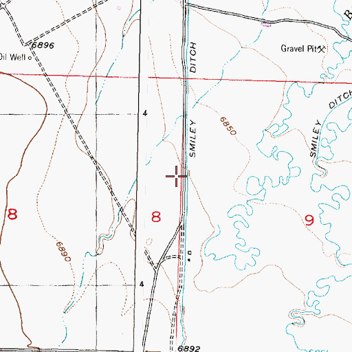 Topographic Map of Smiley Ditch Number 3, WY