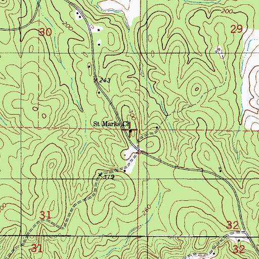 Topographic Map of Saint Marks Church, AL