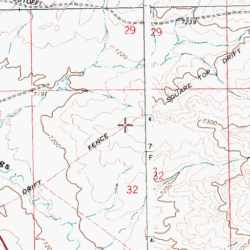 Topographic Map of Square Top Drift Fence, WY