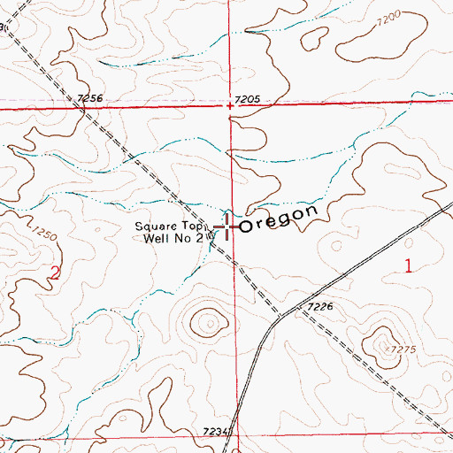 Topographic Map of Square Top Well Number 2, WY
