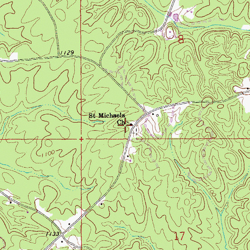 Topographic Map of Saint Michaels Church, AL