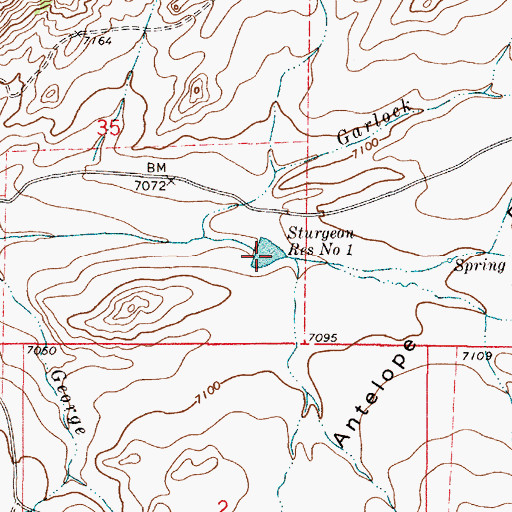 Topographic Map of Sturgeon Reservoir Number 1, WY