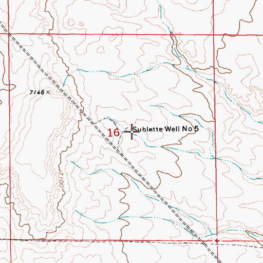 Topographic Map of Sublette Well Number 5, WY