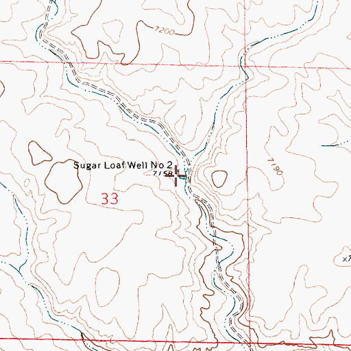 Topographic Map of Sugar Loaf Well Number 2, WY