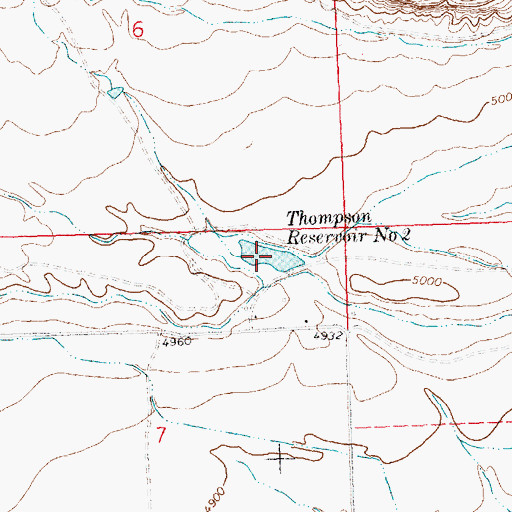 Topographic Map of Thompson Reservoir Number Two, WY