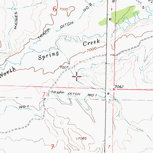 Topographic Map of Trapp Ditch Number 1, WY
