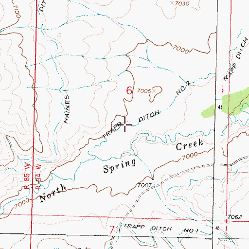 Topographic Map of Trapp Ditch Number 2, WY