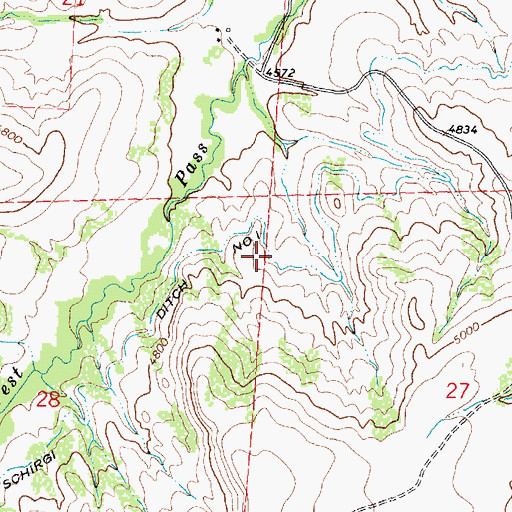 Topographic Map of Tschirgi Ditch Number 1, WY