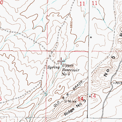 Topographic Map of Upper Number 5 Reservoir, WY