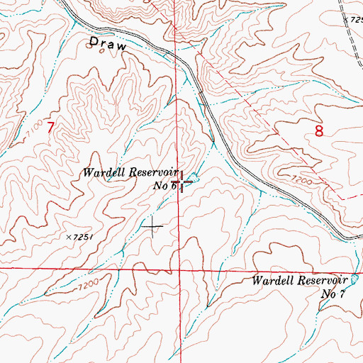 Topographic Map of Wardell Reservoir Number 6, WY