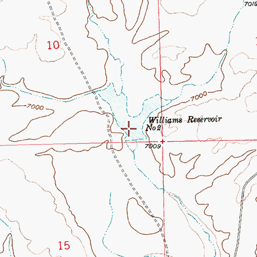 Topographic Map of Williams Reservoir Number 2, WY