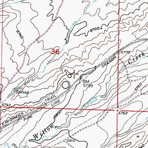 Topographic Map of Willow Creek Pumping Station Number 7, WY