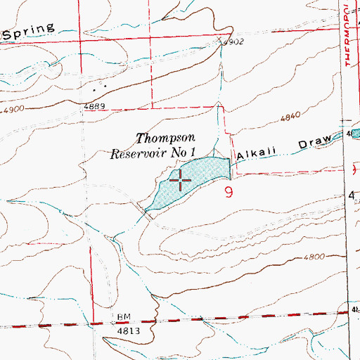 Topographic Map of Thompson Reservoir Number One, WY