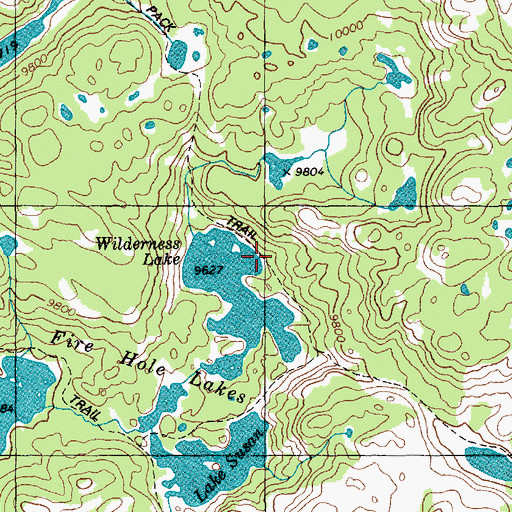 Topographic Map of Lake Isabella Trail, WY